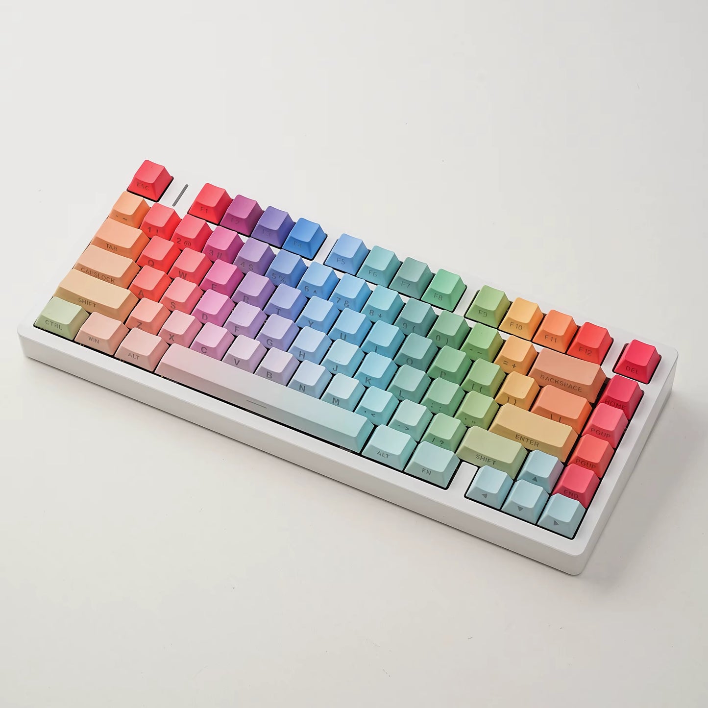 Gradient Translucent Color Sided Printed Keycaps 130Keys for Mechanical Keyboard English Korean Cangjie Key Caps Cherry PBT
