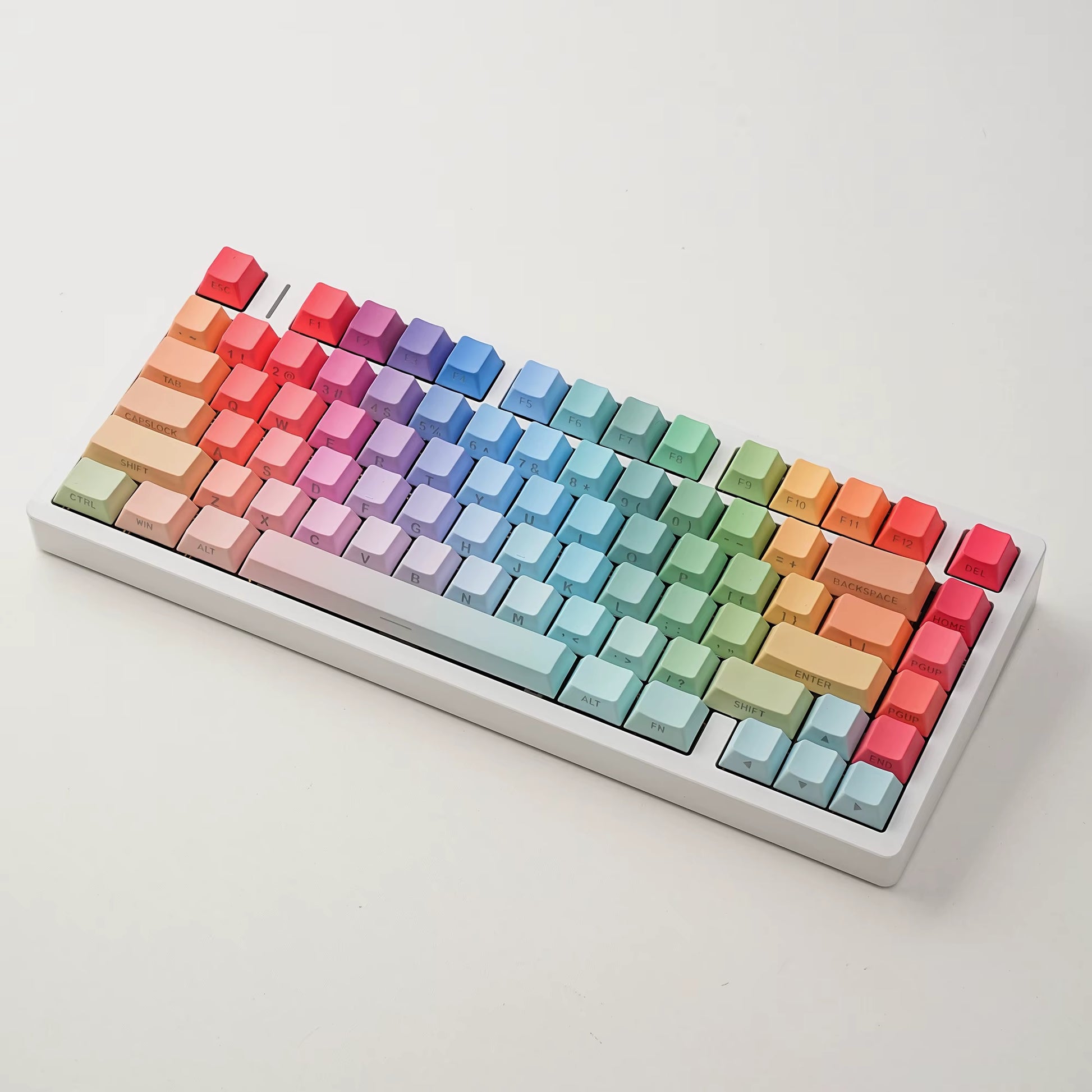 Gradient Translucent Color Sided Printed Keycaps 130Keys for Mechanical Keyboard English Korean Cangjie Key Caps Cherry PBT