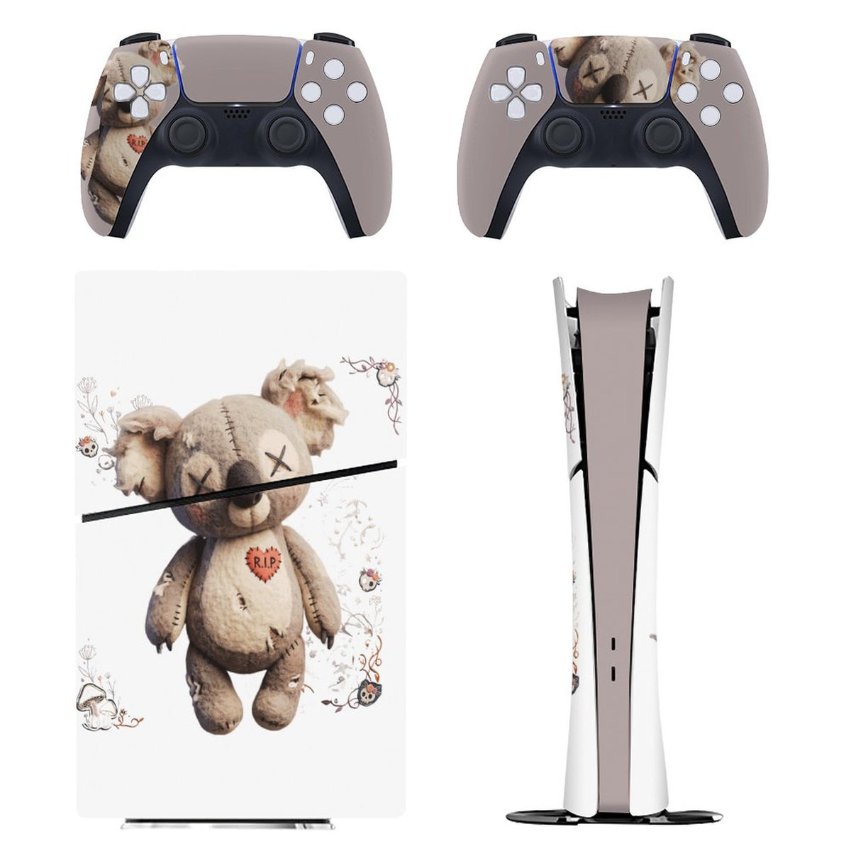 Console Skin Kit – Cursed Cuddles – Compatible with PlayStation 5 Slim Digital Edition