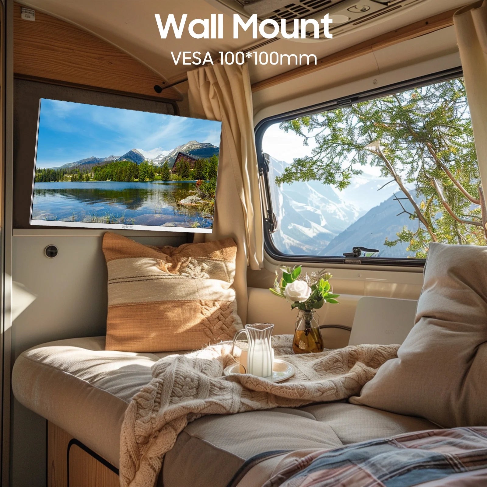 Smart RV TV, 24 Inch Android TV with Built-In DVD Player, 12 Volt TV for RV Camper, 1080P FHD, APP Store, Wifi Bluetooth, 2 HDMI & 2 USB, AC/DC Powered (Limo Series)