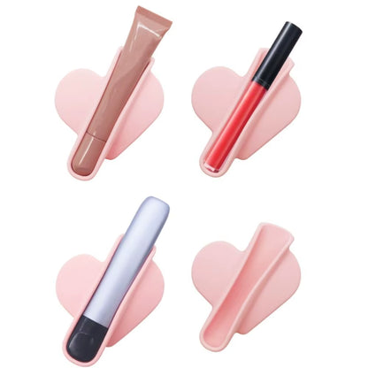 Heart Shaped Mobile Phone Case Phone Lipstick Holder Soft Silicone Protective Case Women Girl Lip Glaze Back Stick Holder