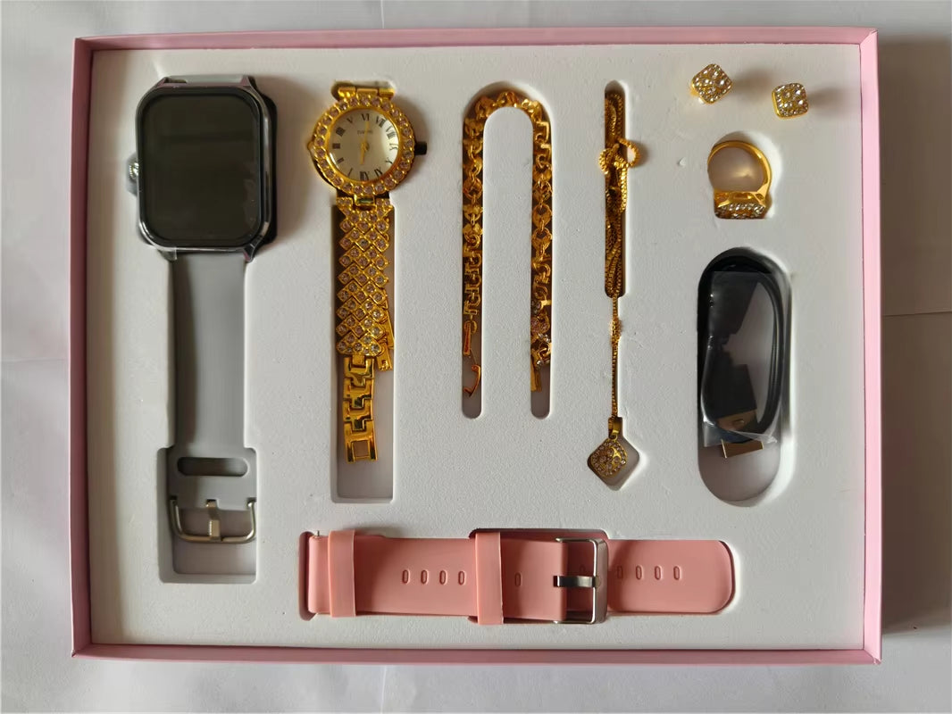 A58 plus Women Smart Watch Bluetooth Call Sports Fitness Electronic Smartwatch Women'S Jewelry Diamond Set T 8-In-1 Earrings