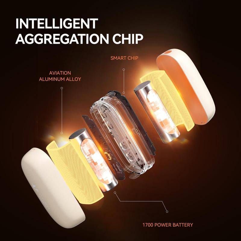 Magnetic Hand Warmer Rechargeable Digital Display 7-Color LED Lights 1.8-Second Rapid Heating Winter Gift Christmas Present