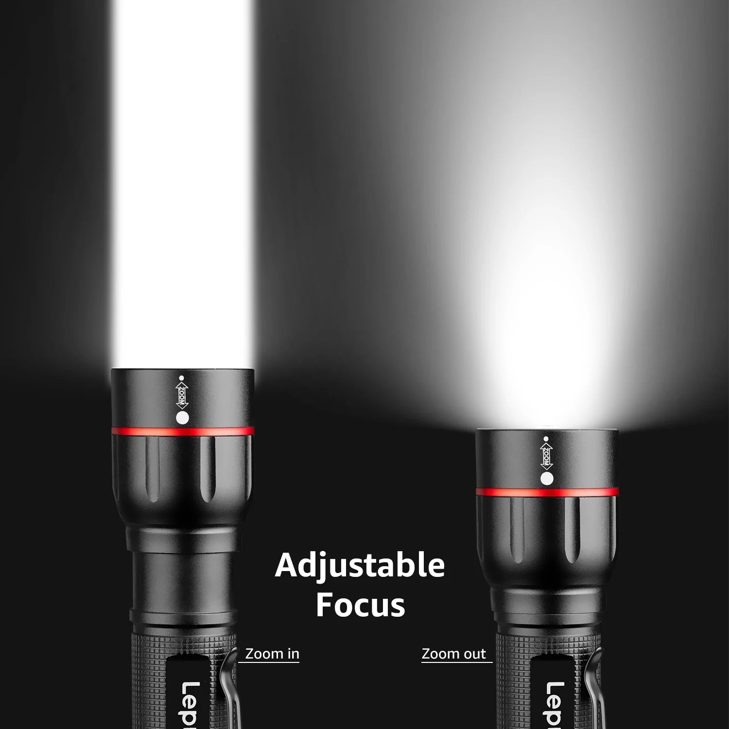 2-Packs LED Flashlights with Clip , LE2050 High Lumen, 5 Lighting Modes, Zoomable Waterproof Lightweight Flashlights for Emergencies,Camping, Powered by AAA Battery