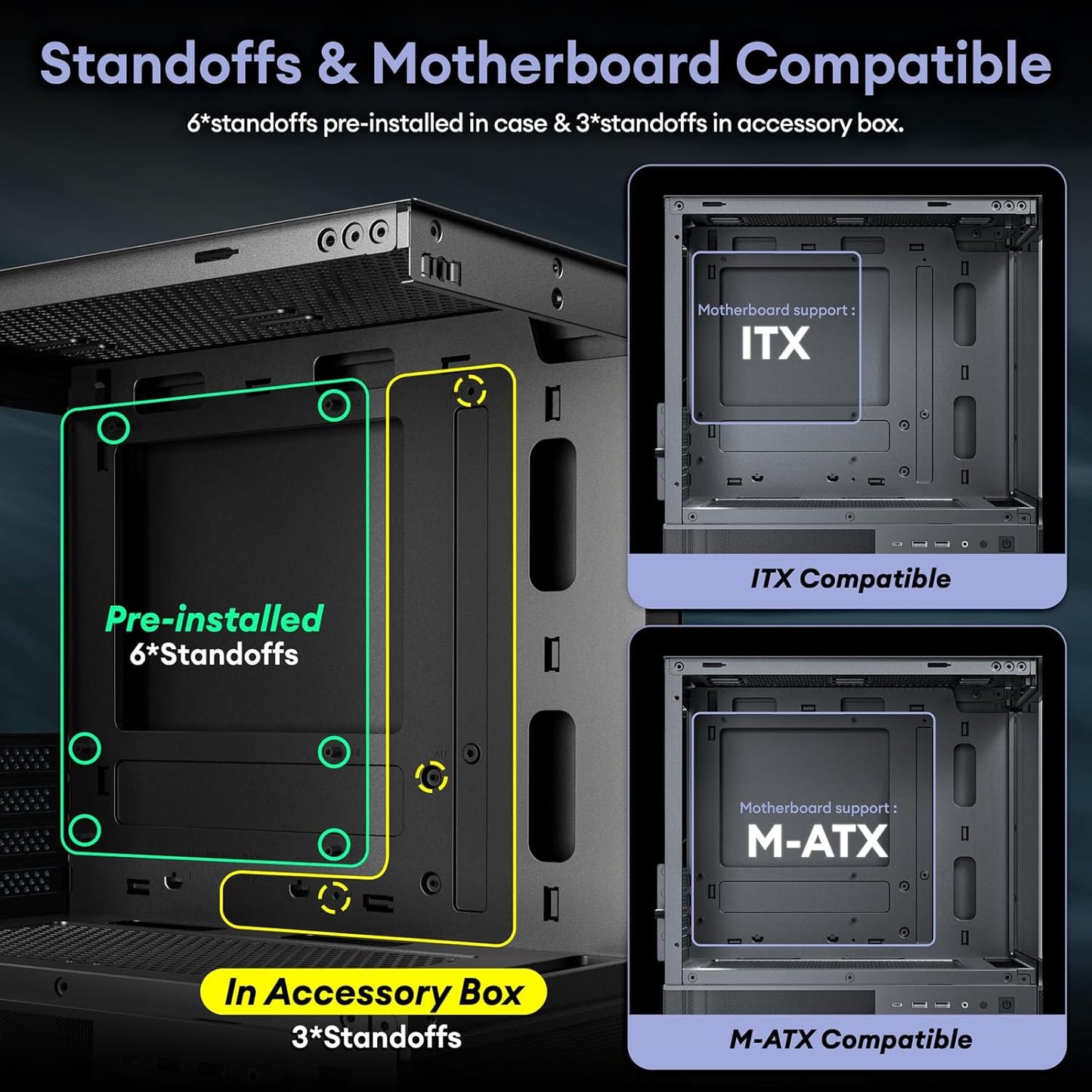 Aqua 3, Micro ATX Case, MATX PC Case with 3 X 120Mm 3-Pin ARGB Fan Pre-Installed
