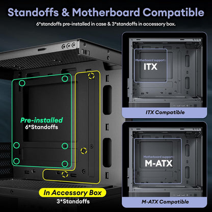 Aqua 3, Micro ATX Case, MATX PC Case with 3 X 120Mm 3-Pin ARGB Fan Pre-Installed