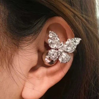 Hi-Fi Stereo Sport Wireless Earbuds Jewelry Clip Customizable Zircon Flash Diamond Ear-Clip Accessories Earphones Suit Girl Gift