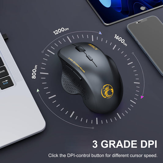 2.4Ghz Wireless Optical Mouse Mice 6 Buttons & USB Receiver for Laptop Computer
