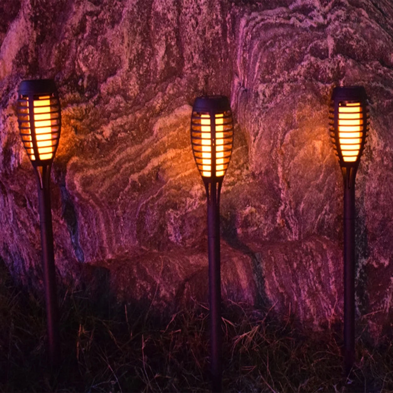 Solar Lights for Outdoor Torch Path Decor Landscape Lighting, Flickering Flame Waterproof, 8 Pack