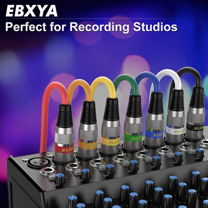 XLR Cable 6 Ft Short 10 Color Packs - Mic Cable with XLR Male to Female Patch Cable,