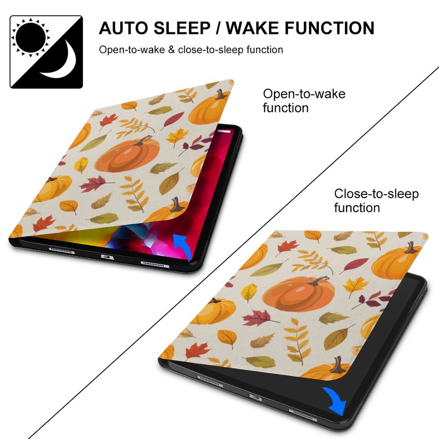 Book Style Tablet Case – Falling for Pumpkin