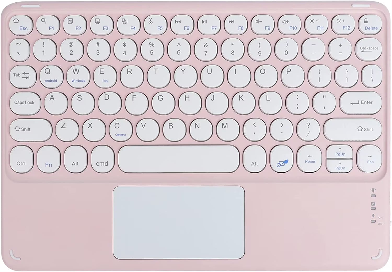 Wireless Bluetooth Keyboard with Touchpad for Ipad, Portable Mini Small Universal Rechargeable 10 Inch Ultra-Slim Wireless Keyboard for Tablet Smartphone PC Computer Laptop Windows Android Ios