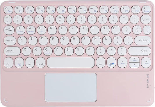 Wireless Bluetooth Keyboard with Touchpad for Ipad, Portable Mini Small Universal Rechargeable 10 Inch Ultra-Slim Wireless Keyboard for Tablet Smartphone PC Computer Laptop Windows Android Ios