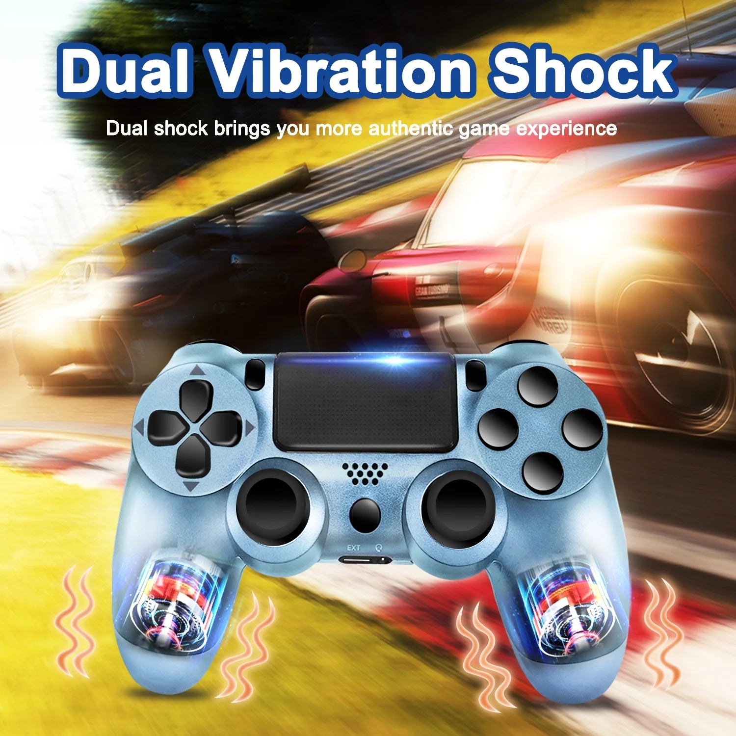 2 Packs Wireless Controller for P4,Wireless Bluetooth P4 Controller Remote,Rechargeable Gamepad Compatible with P4/Slim/Pro,With Double Shock/Audio/Six-Axis