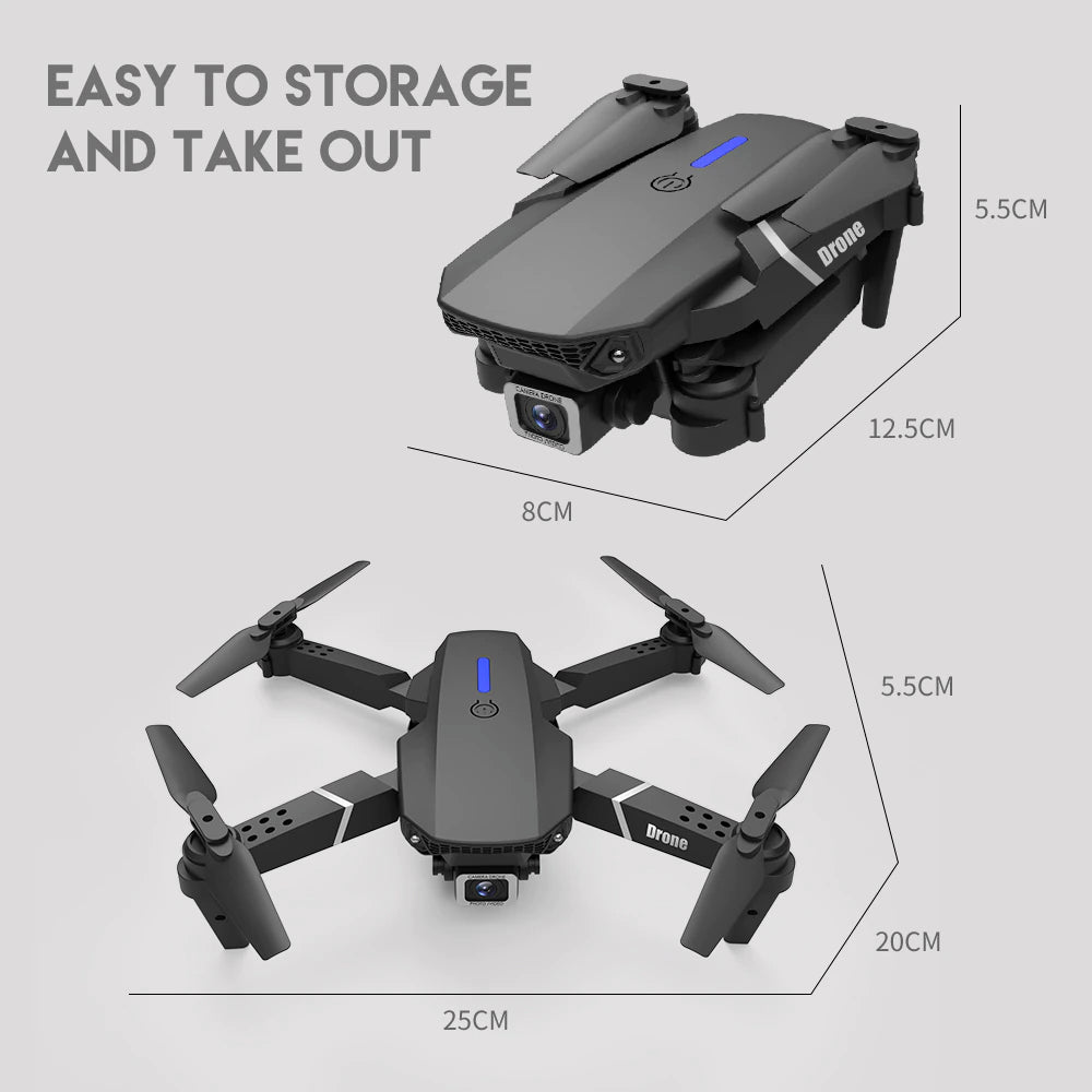 RC Drone with 4K HD Camera Extra Batteries Wifi FPV Foldable Quadcopter New 2024