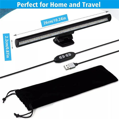 Monitor Light Bar – USB Desk Lamp, Adjustable Brightness & Color, No-Glare Clip-On Design