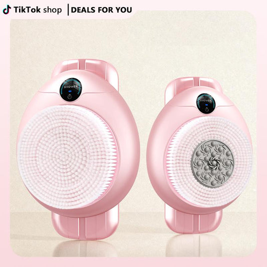 LIVEFULL Smart Wall Mounted Exfoliating Brush,Smart Electric Shower Brush for Body - Wall Mounted Back Scrubber with 3 Speeds & 360° Rotation, Rechargeable Exfoliating Brush with Soft Bristles, Hands-Free Deep Cleansing for Men & Women