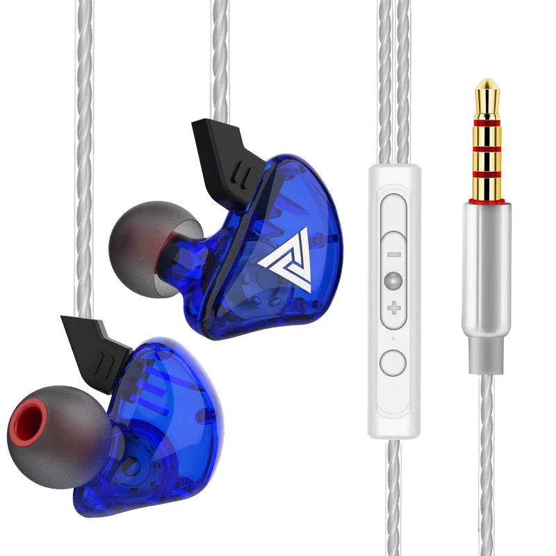 Original QKZ AK6 Copper Driver Hifi Wired Earphone 3.5MM Race Sport Headphone Bass Stereo Headset Music Earbuds in Ear with Mic