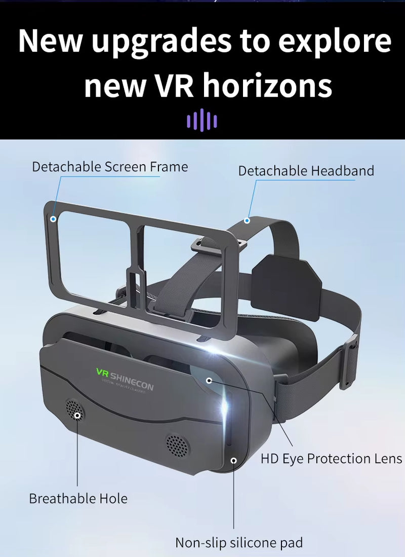 SHINECON 3D Helmet VR Glasses 3D Glasses Virtual Reality Glasses VR Headset for Google Cardboard 5-7' Mobile with Original Box