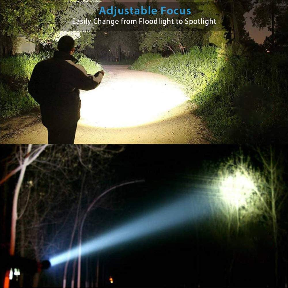 Flashlight USB Rechargeable, Magnetic LED Flashlight, Super Bright LED Tactical Flashlight with Cob Sidelight, Waterproof, Zoomable Best Small LED Flashlight for Camping, Emergency Flashlights
