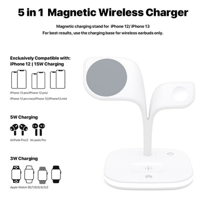 3-in-1 Wireless Charging Stand – Fast Charger for Phone, Headphones & Watch