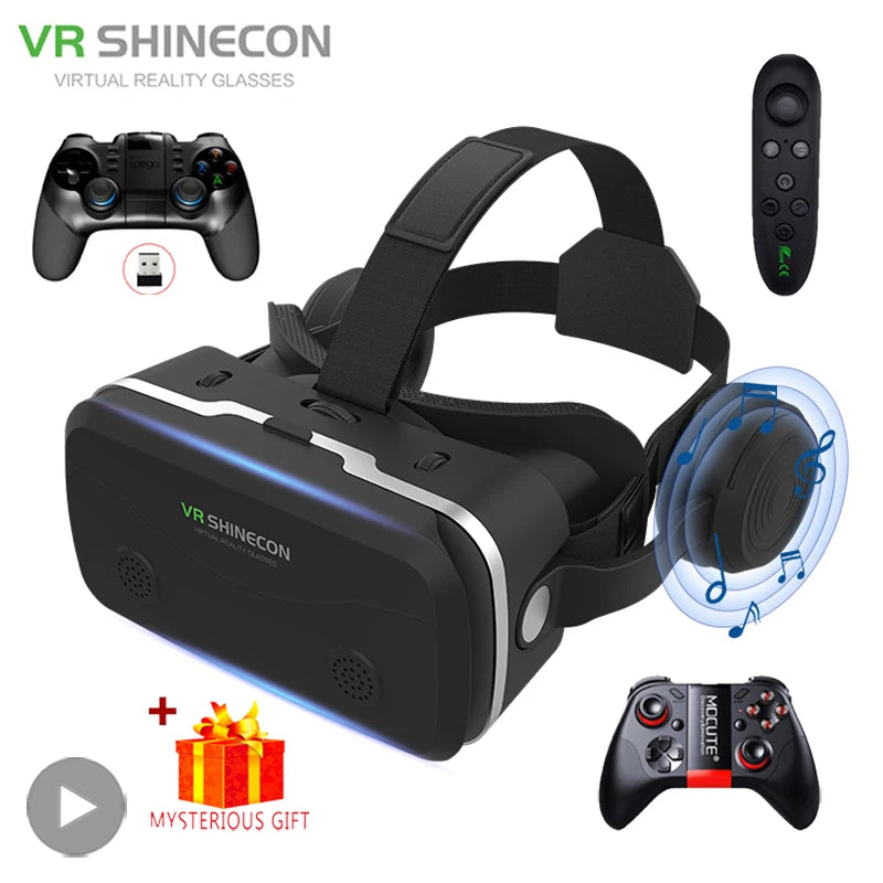 Virtual Reality VR Glasses 3D Headset Devices Viar Helmet Goggles Lenses Smart for Smartphones Phone Mobile Realidade Headphone