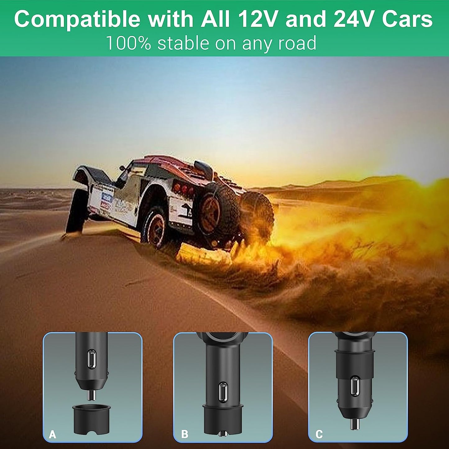 Cargador De Carro Adaptador 2 Socket 2.4A 2 Usb Coche Para Phone Tablet