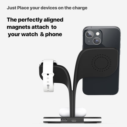 3-in-1 Wireless Charging Stand – Fast Charger for Phone, Headphones & Watch
