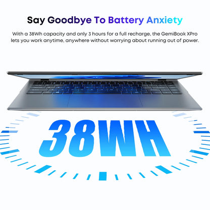 Gemibook Xpro 14" Laptop,256Gb SSD 8GB Ram,Windows 11,12Th Gen Intel Alder Lake N100,2025 Upgrade Ultra Thin Notebook Gaming Computer,2160*1440 IPS Display,Wi-Fi,Bluetooth 5.1