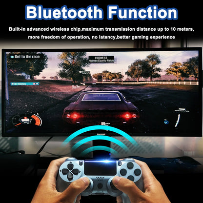2 Packs Wireless Controller for P4,Wireless Bluetooth P4 Controller Remote,Rechargeable Gamepad Compatible with P4/Slim/Pro,With Double Shock/Audio/Six-Axis