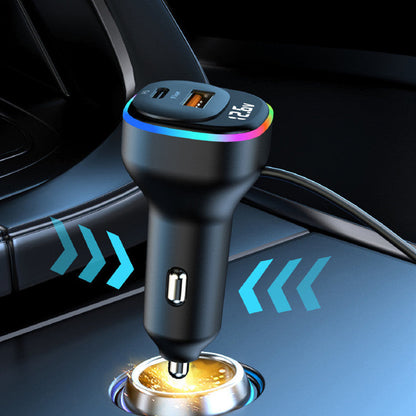 Car Charger with LED Voltage Display – Dual Port