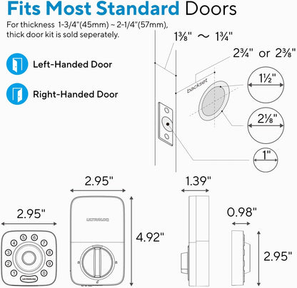 Smart Lock U-Bolt Pro, 7-In-1 Fingerprint Keyless Entry Door Lock with App Control, Anti-Peep Keypad, Auto Lock, Smart Deadbolt Front Door, IP65 Waterproof, Easy Installation, 1 Year Battery
