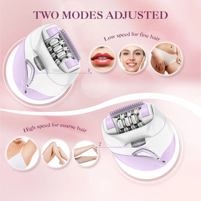 Hair Epilator Removal for Women, USB Rechargeable Hair Remover Electric Tweezers, Cordless Epilator for Women Face Hair Remover with Light，Hair Rmoval with Portable and Compact Design