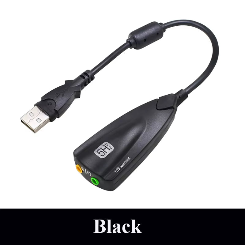 5HV2 Stereo 7.1 Channel with Cable Sound Card USB Sound Card Computer Games Dedicated External High-End Sound Card