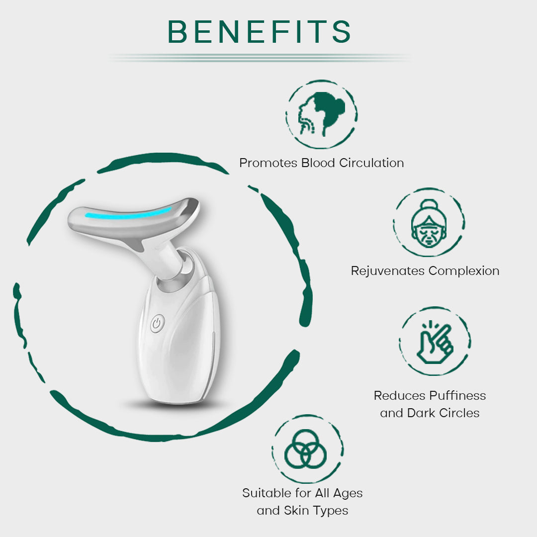 At-Home Spa Skincare Bundle – LED Face & Neck Therapy, Electric Gua Sha, Microcurrent Facial Toning Set