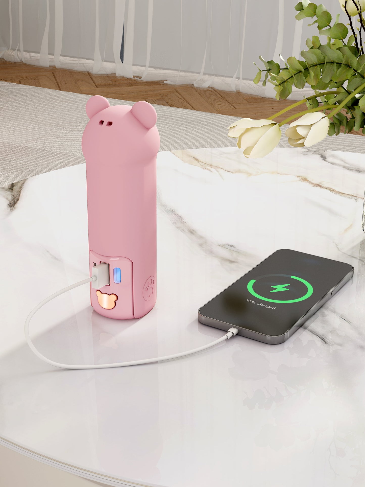 Slim Portable Fan, Thin Handheld Fan, USB Rechargeable Mini Personal , 3-Speed Foldable Small Travel Fan with Power Bank and Flashlight