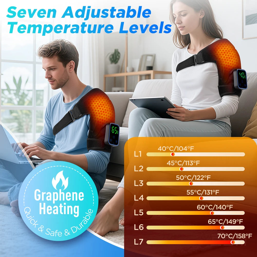Detachable Wireless APP Control Shoulder Pad Electric Heating Vibration Shoulder Massager Knee Brace Shoulder Massage Belt