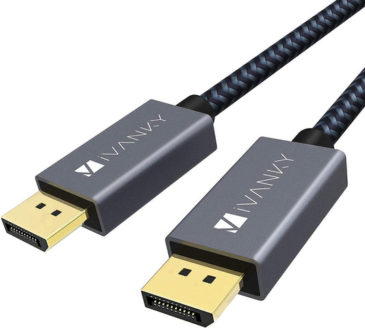 Displayport Cable 10Ft/2-Pack, DP Cable, [4K@60Hz, 2K@165Hz, 2K@144Hz], Nylon Braided High Speed Displayport 1.2 Cable, Compatible with PC, Laptop, TV