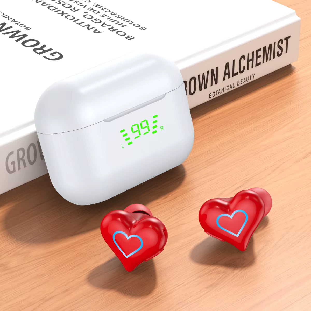 New Heart Shaped Wireless Bluetooth Headphones Wireless Earbuds Cute Music Headphones Pretty Girls like Bluetooth Headphones