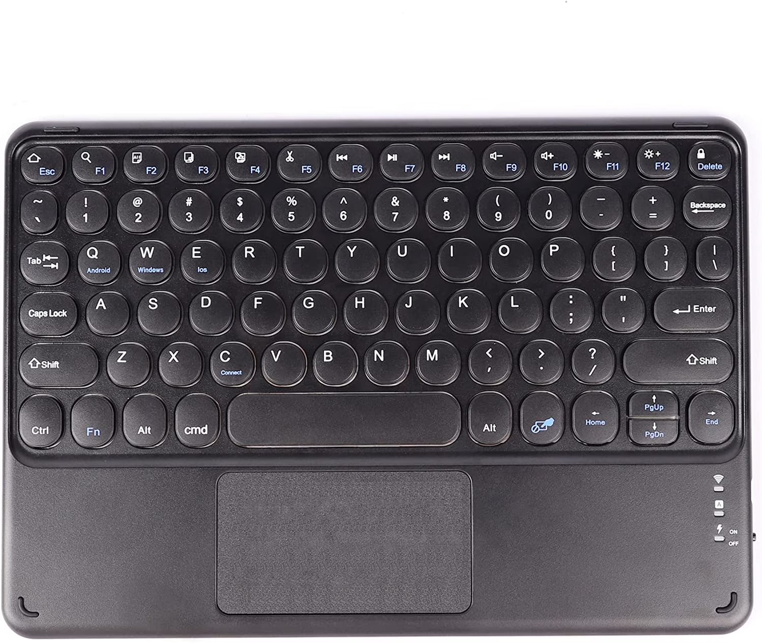 Wireless Bluetooth Keyboard with Touchpad for Ipad, Portable Mini Small Universal Rechargeable 10 Inch Ultra-Slim Wireless Keyboard for Tablet Smartphone PC Computer Laptop Windows Android Ios