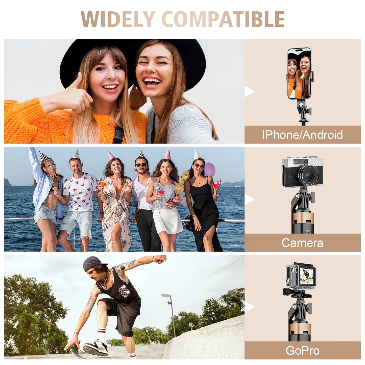 Selfie Stick Phone Tripod - 71 Inch Tall Cell Phone Holder with Remote, Phone Stand with 1/4 Inch Screw Mount for Recording, Compatible with Iphone, Android Phone, Camera & Gopro