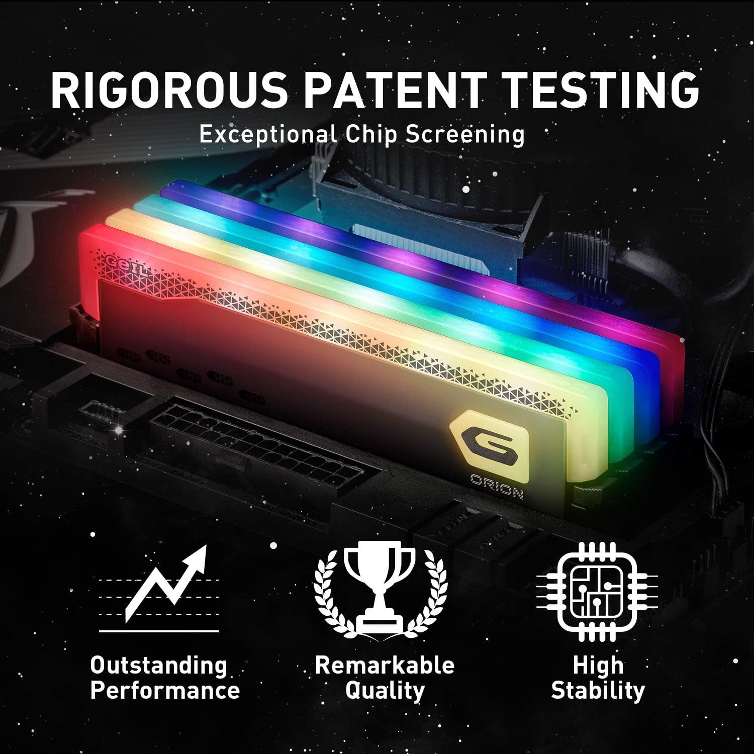 Orion RGB DDR4 RAM, 16GB (8Gbx2) 3200Mhz 1.35V XMP2.0, Intel/Amd Compatible, Long DIMM High Speed Desktop Memory, Hardcore Immersive Gaming/Multimedia Content Creation/Quality Live Streaming