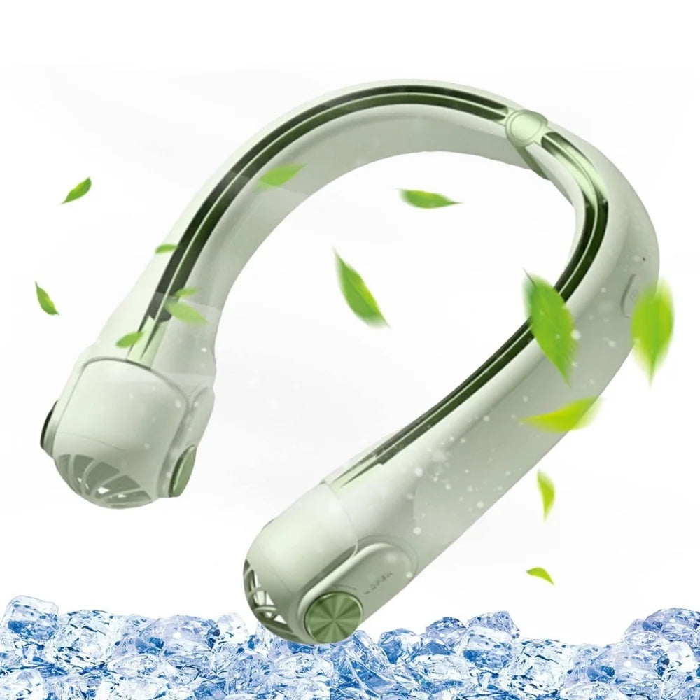 Neck Fan, Portable Wearable Personal Fan, Hands-Free Bladeless Fan, Green