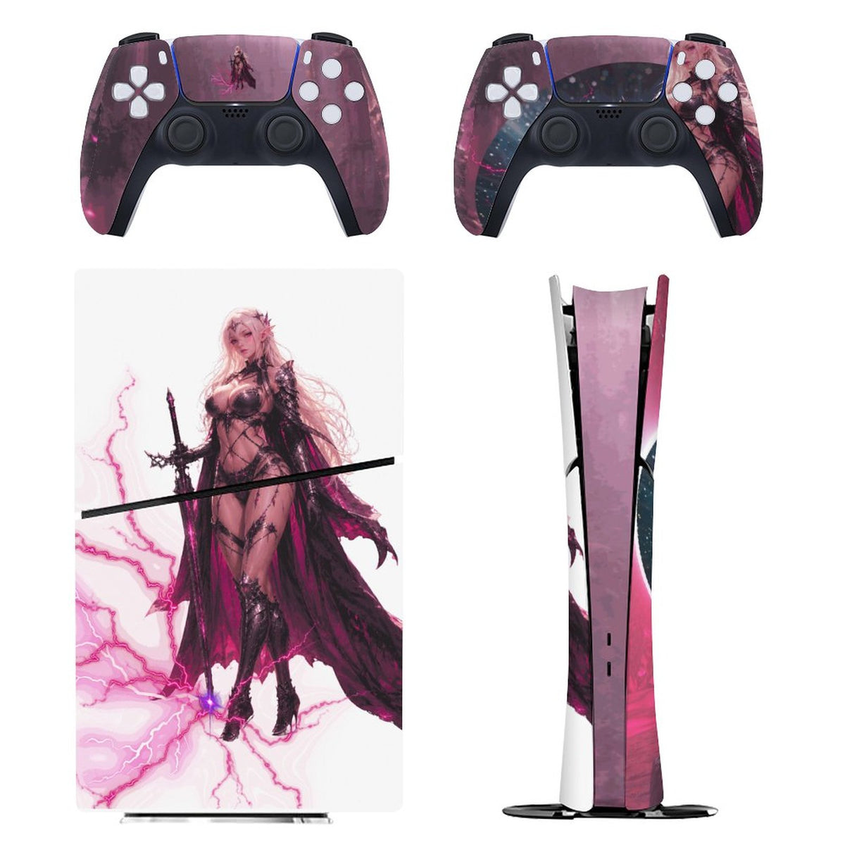 Console Skin Kit – Starborn Fury – Compatible with PS5 Slim Digital Edition
