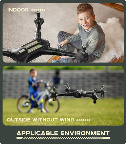 Drone with Camera,  X600W Foldable 1080P FPV Camera Drones for Adults Kids Remote Control Quadcopter Gift Toys for Boys Girls with Altitude Hold, Headless Mode, One Key Start, 3D Flips 2 Batteries
