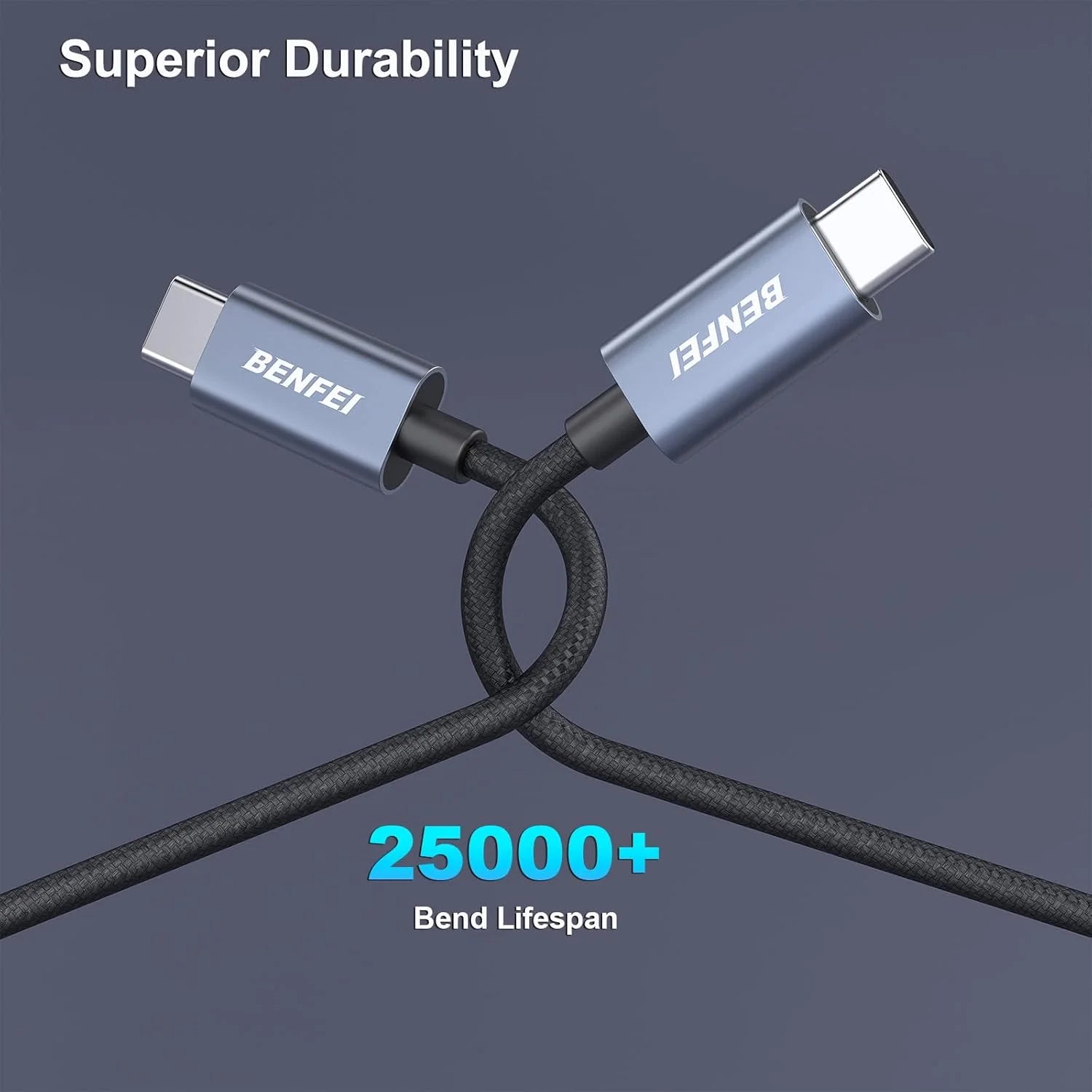 USB C Fast Charging Cable(100W 6.6Ft), Tangle-Free Silicone USB C Cable, Aluminum Shell