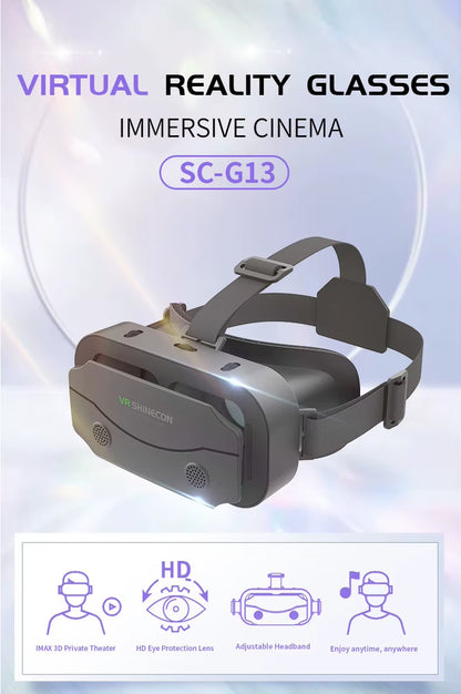 SHINECON 3D Helmet VR Glasses 3D Glasses Virtual Reality Glasses VR Headset for Google Cardboard 5-7' Mobile with Original Box