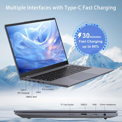 15.6" Windows 11 Laptop, Dual 16GB DDR4 512GB SSD, Intel Core I5 1240P, 12 Core up 4.4Ghz, Office 2024 Fingerprint Backlit KB Wifi 6 BT5.2, Laptop Computer for Business, Student, Light Gaming