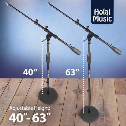 Mic Stand W/Adjustable Height for Home, Studio, Office or Stage Use – Weighted Base