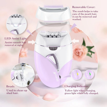 Hair Epilator Removal for Women, USB Rechargeable Hair Remover Electric Tweezers, Cordless Epilator for Women Face Hair Remover with Light，Hair Rmoval with Portable and Compact Design